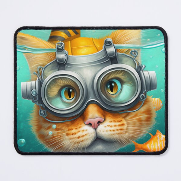Item preview, Adventurous Cat Swimming Under the Sea 8 designed and sold by harborhouse55.