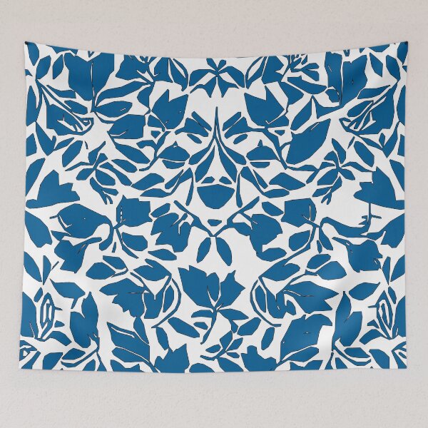 Item preview, Spring Buds, Geometric Design, In Blue And White. designed and sold by I-Desire.