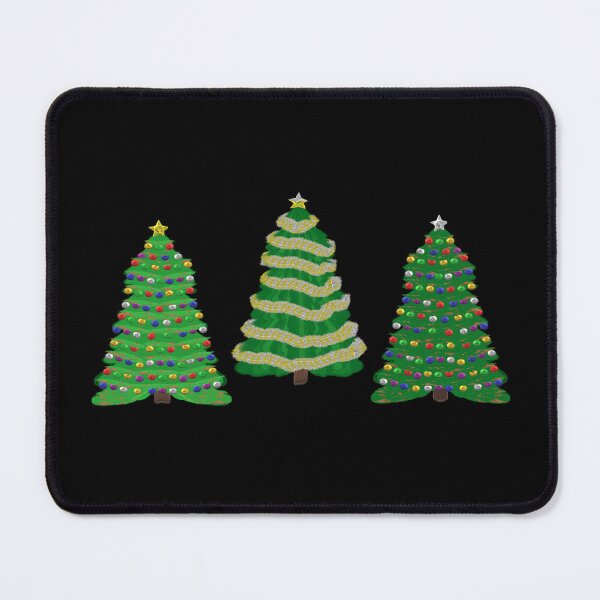 Item preview, Festive Christmas Trees Trio (Black Background) designed and sold by ArtByLM.