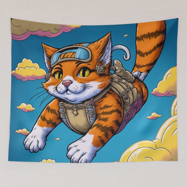 Item preview, Adventurous Cat Sky Diving designed and sold by harborhouse55.