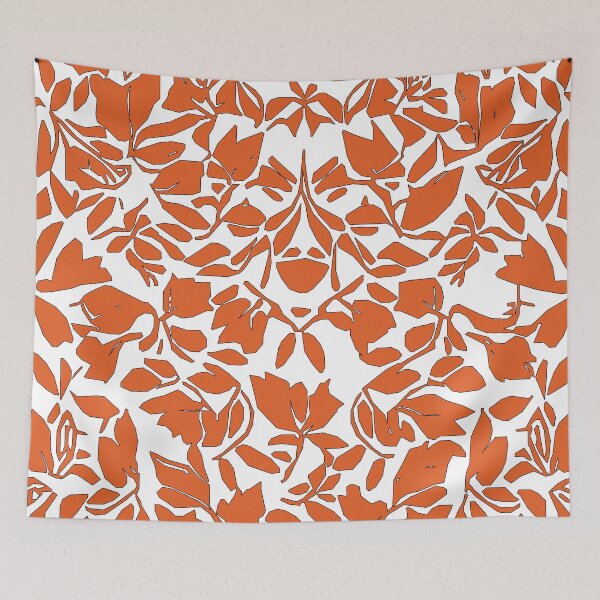 Item preview, Spring Buds, Geometric Design, In Burnt Orange And White. designed and sold by I-Desire.