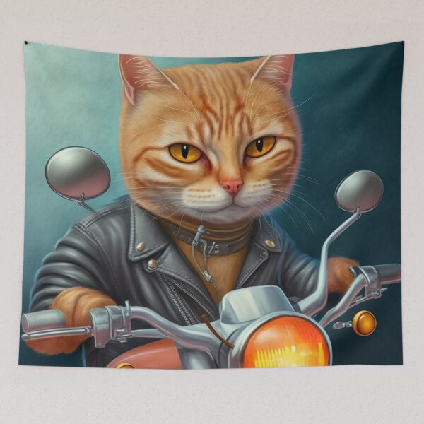 Item preview, Adventurous Cat Riding a Motorcycle 2 designed and sold by harborhouse55.