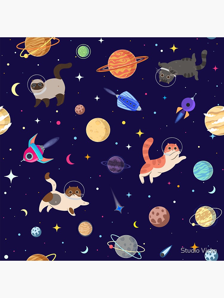 "Space Cats" Sticker for Sale by studioVII Redbubble