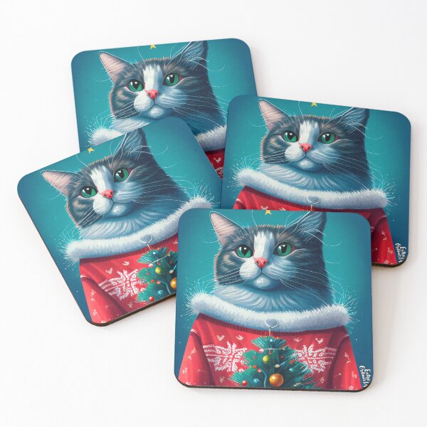 Item preview, Cat Wearing Christmas Sweater designed and sold by extraordinar-ia.