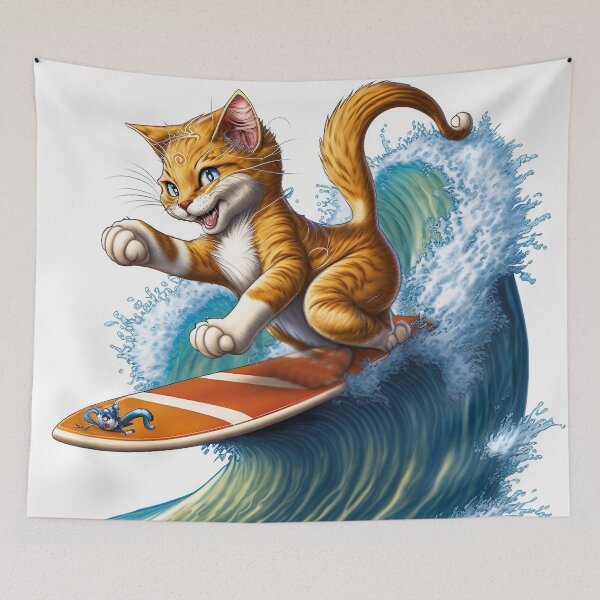 Item preview, Adventurous Cat Surfing designed and sold by harborhouse55.