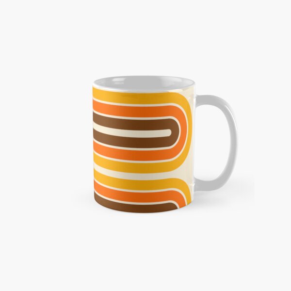 Aperçu de l'œuvre Motif géométrique de style vintage rétro des années 70 orange jaune et marron créée et vendue par tonymagnerart.