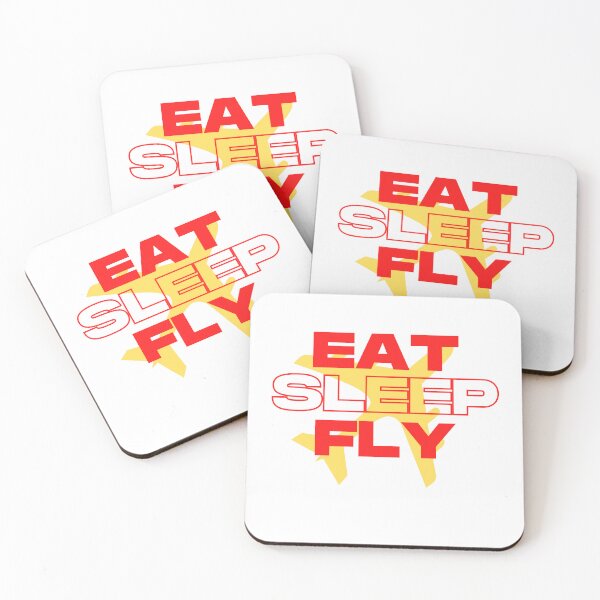 Item preview, Eat sleep Fly Airplane Aviation Yellow Plane Red writing designed and sold by VELATA.