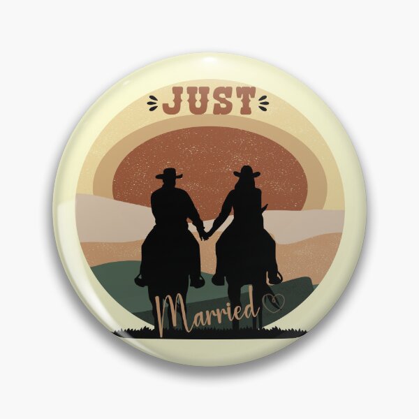 Artikelvorschau, Just Married - Cowboy-Paar auf dem Pferd entworfen und verkauft von handsoftime2020.