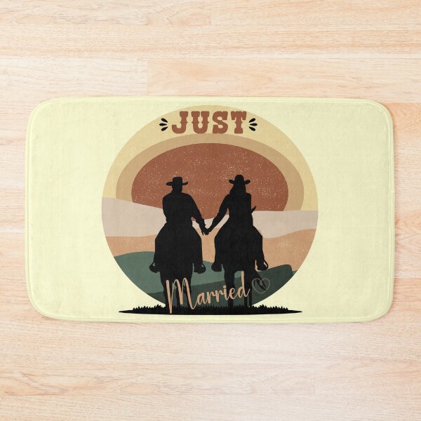 Artikelvorschau, Just Married - Cowboy-Paar auf dem Pferd entworfen und verkauft von handsoftime2020.