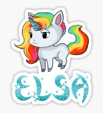 Pegatina Elsa Unicorn Sticker