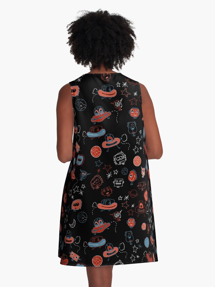 Thumbnail 3 of 4, A-Line Dress, Feeling Alien? designed and sold by LilyBurgess.