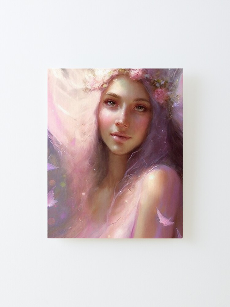 Alternate view of Fairy Abstract Art Print / Fairy Bedroom Decor / Fairy Decorations For Birthday Party / Fairy Lover / Magical Forest Illustration / Fairy Christmas Gift Mounted Print