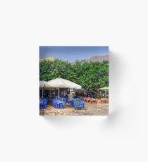 Blue and Red Check Acrylic Block