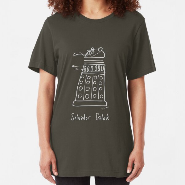 Salvador Dalek - pale grey print for dark t-shirts Slim Fit T-Shirt
