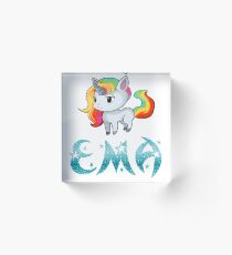 Ema Unicorn Sticker Acrylic Block