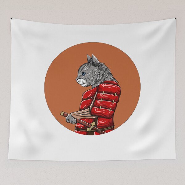 Item preview, funny samurai cat designed and sold by lovefate-art.