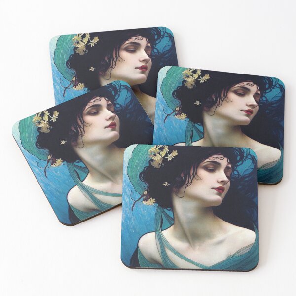 Item preview, The Nereid - Vintage, Mucha, Gilded Age designed and sold by AllRealities.