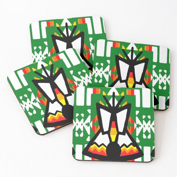 Item preview, Green / Fire Color / White Tipi Native Blanket Print designed and sold by JMWCD.