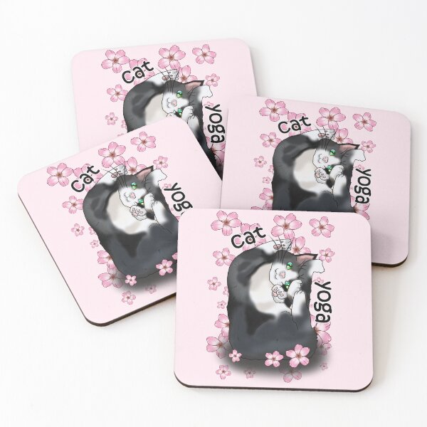 Item preview, cat yoga with flowers designed and sold by BeingNow.