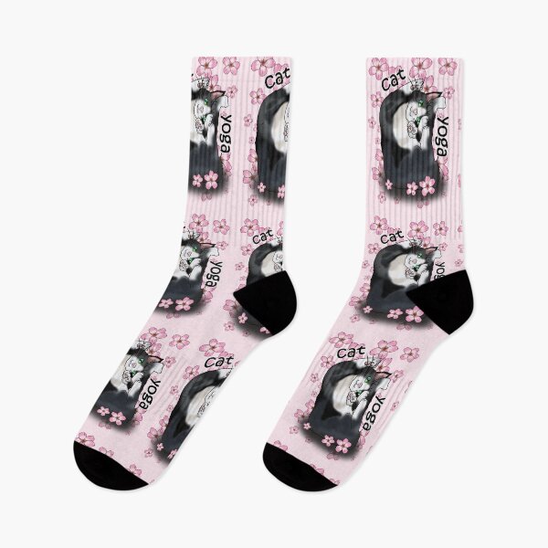Item preview, cat yoga with flowers designed and sold by BeingNow.