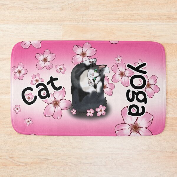 Item preview, cat yoga with flowers designed and sold by BeingNow.