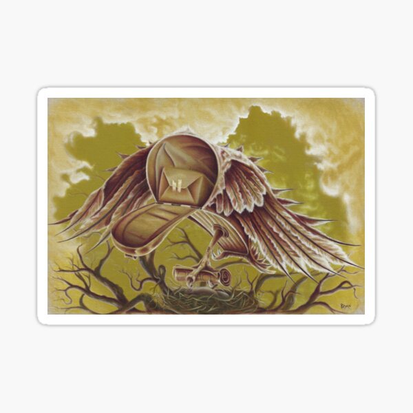 The Courier, Surreal Bird In Nature Sticker