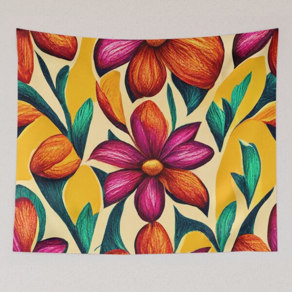 Item preview, Colorful Flower Wallpaper Pattern  designed and sold by thisisallahoax.