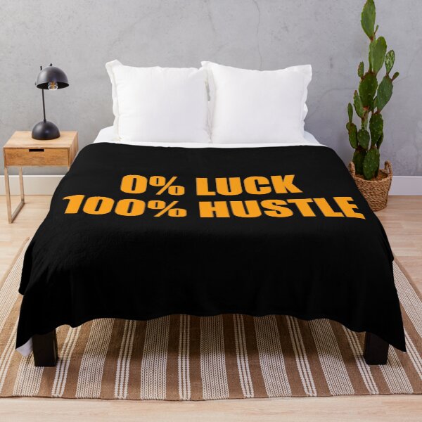 Item preview, Motivational hard work slogans - 0% LUCK 100% HUSTLE   - Hustle quotes designed and sold by Inspirationmotivation.