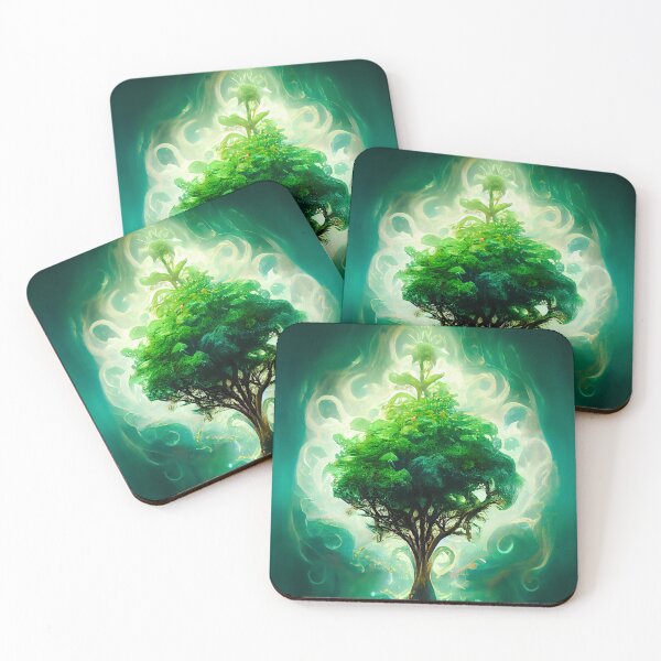 Item preview, Magic Green Tree of Life Flowing Energy - spiritual art spiritual artwork spirituality wellness well-being designed and sold by LvSoulCreations.