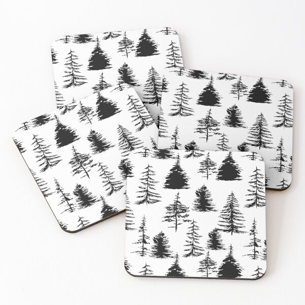 Item preview, Black and White Christmas Trees - Christmas Pattern Design designed and sold by papierquarell.