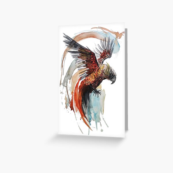 Item preview, Kākā Parrot Bird Watercolour Art designed and sold by Amy Visscher.