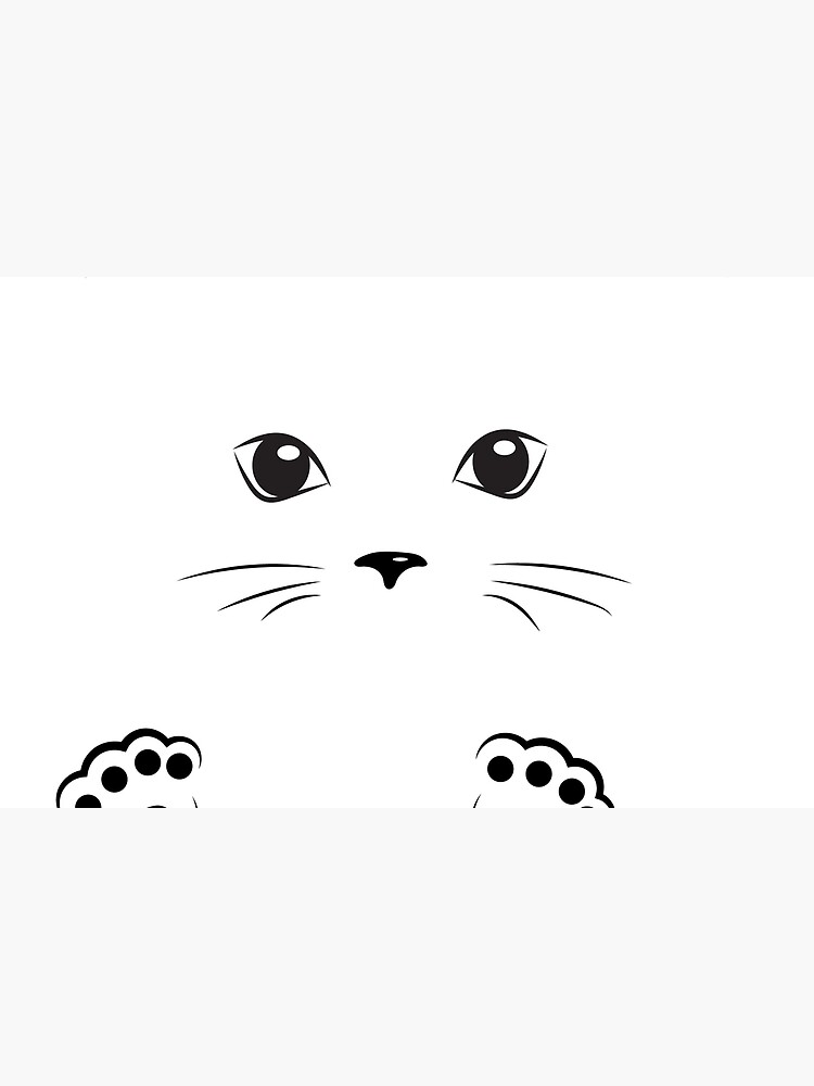 Skin Adhesive D Ordinateur Contour Noir Dessin Visage De Chat Avec Des Pattes Par Alexx60 Redbubble