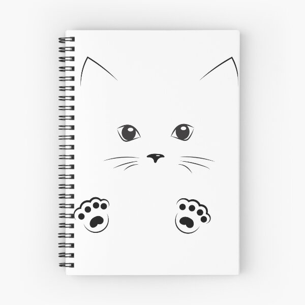 Item preview,  black outline drawing cat face with paws designed and sold by Alexx60.