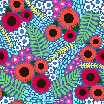 Artwork thumbnail, Flower Pattern by AlwaysBeColoring