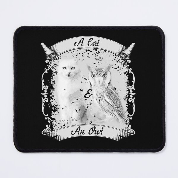 Item preview, A Cat and An Owl - Sticker -Redbubble designed and sold by bluehatgraphics.