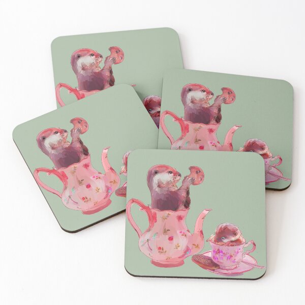 Item preview, Otters having tea designed and sold by donnadavisart.