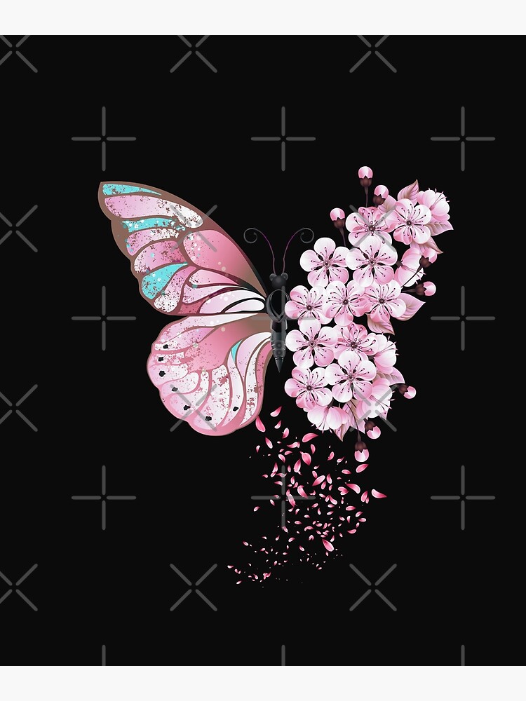 Floral Pink Butterfly | Art Print