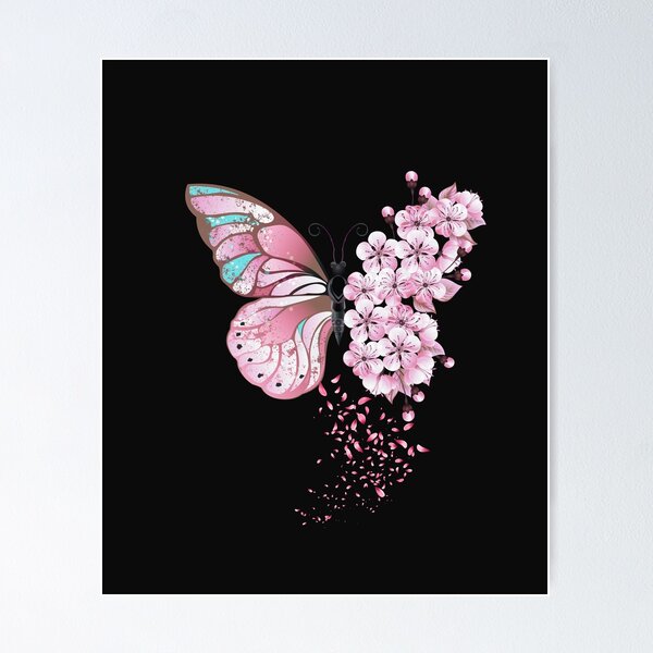 Butterfly Around the World 90 Square Scarf White and Pastel Pink