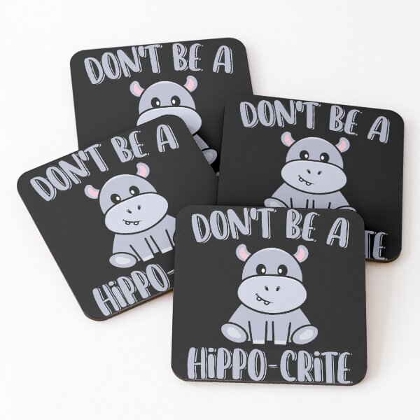 Item preview, Don't Be A Hippo-Crite Funny Cute Hippopotamus Animal Pun designed and sold by MintedFresh.