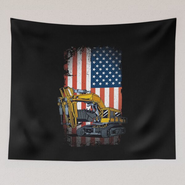 Item preview, Funny Excavator Heavy Machinery US Flag designed and sold by MarkusShirts.