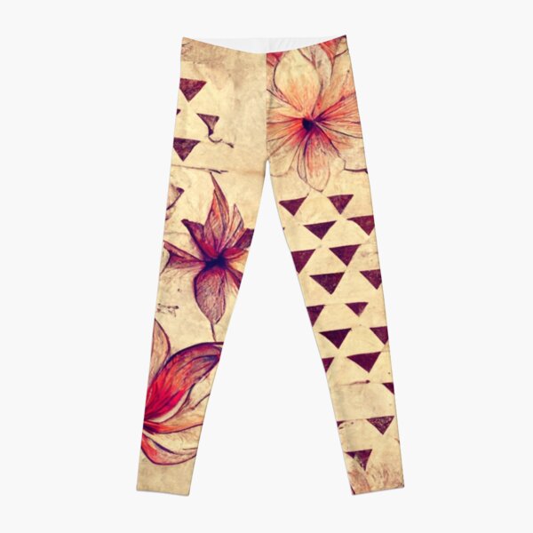 Pencil Art Leafs Wallpaper Leggings