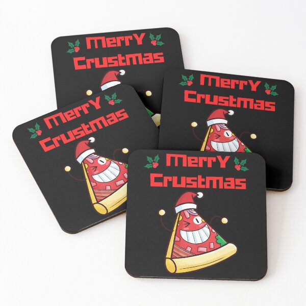 Item preview,  Merry Crustmas - Kawaii Red Pizza Slice designed and sold by Georgy09.