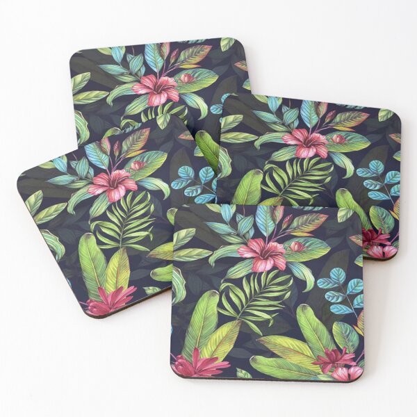 Item preview, Digital Abstract Tropical Paradise Pattern Palm Passion Flower Tree Leaves & Plants& Plants designed and sold by WearWolfDesigns.