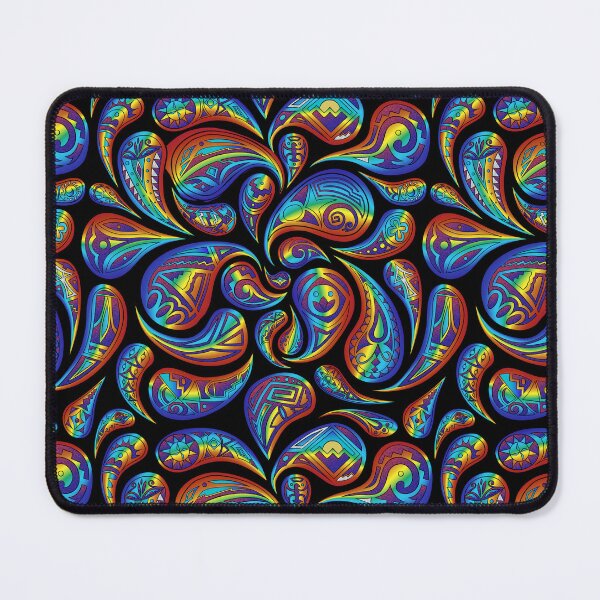 Artikelvorschau, Native American inspirierte Regenbogen-Paisley-Muster-Digital-Malerei von Kasey Dutton entworfen und verkauft von Caummon Thread.