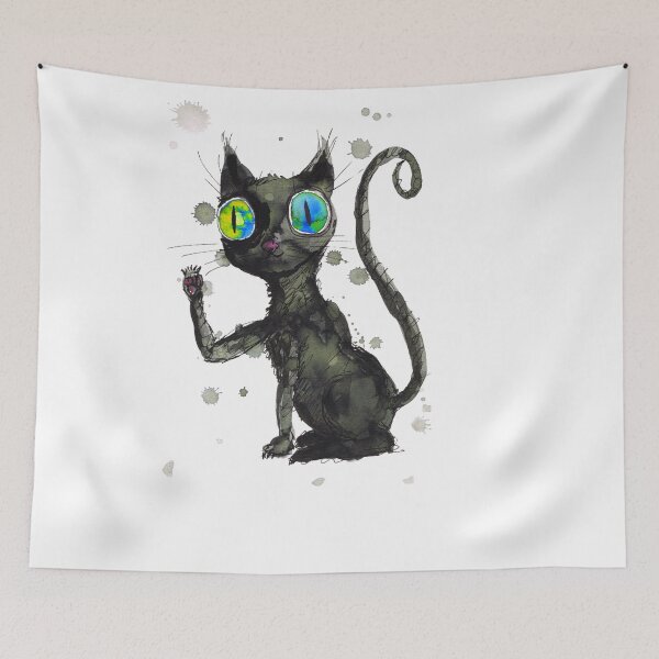 Item preview, Black kitty with green eyes designed and sold by Bwiselizzy.