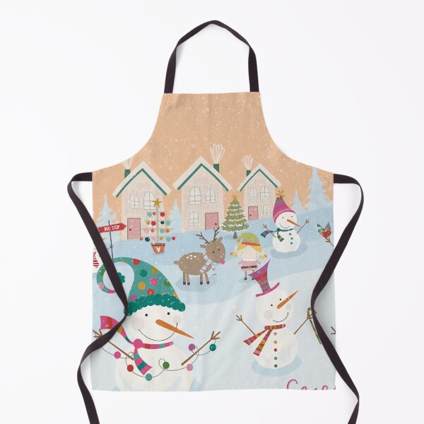 Item preview, Cute wintery landscape with the happy Snowmen having Christmas partytime in the snow designed and sold by marina63.
