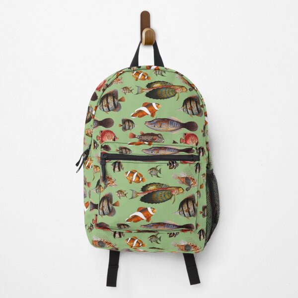 Item preview, Colorful Tropical Fish From Exotic Coral Reefs Pattern (sage green) designed and sold by andydavistech.