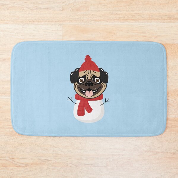 Item preview, Snowpug (Snowman Pug) Dog Head with Winter Clothes designed and sold by SeasonalDogs.