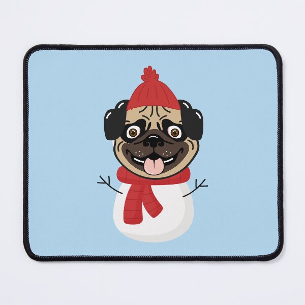 Item preview, Snowpug (Snowman Pug) Dog Head with Winter Clothes designed and sold by SeasonalDogs.