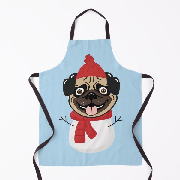 Item preview, Snowpug (Snowman Pug) Dog Head with Winter Clothes designed and sold by SeasonalDogs.